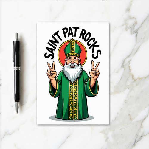 Saint Pat Rocks Awesome Card