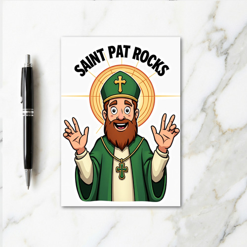 Saint Pat Rocks Celebration Card