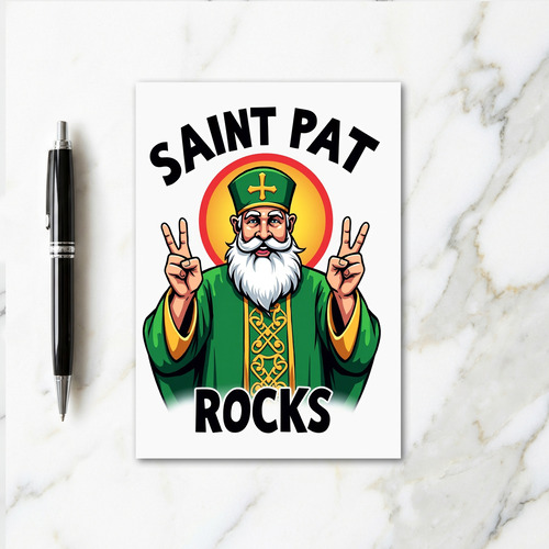 Saint Pat Rocks Celtic Pattern Card
