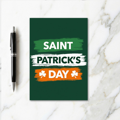 Saint Patricks Day Brushstrokes Card