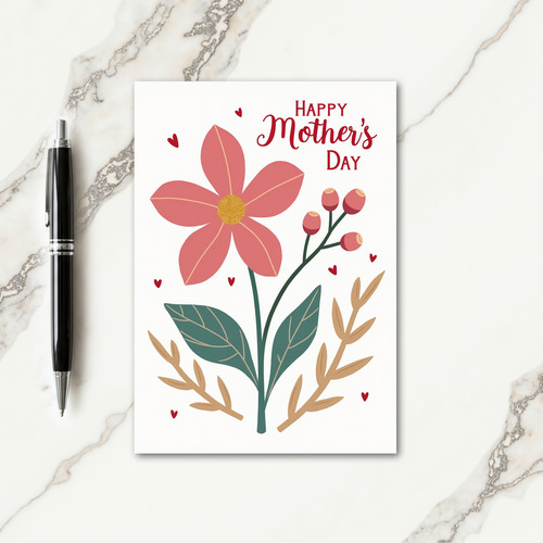 Salmon Blossom Mothers Day Card