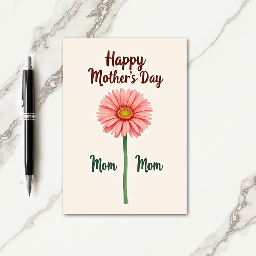 Salmon Floral Mothers Day Card