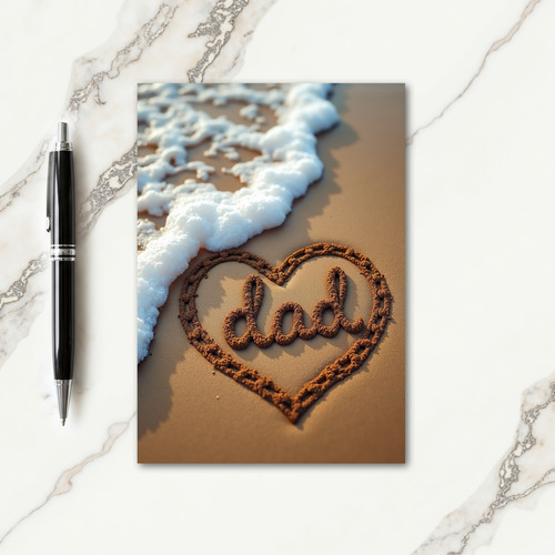 Sandy Dad Heart Fathers Day Card