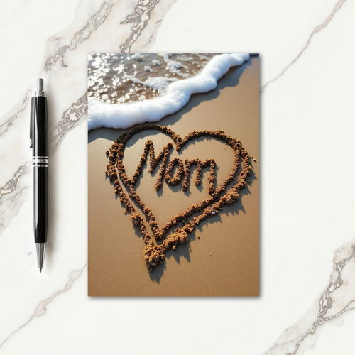 Sandy Mom Beach Scene Card