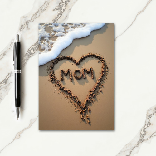 Sandy Mom Heart Scene Card