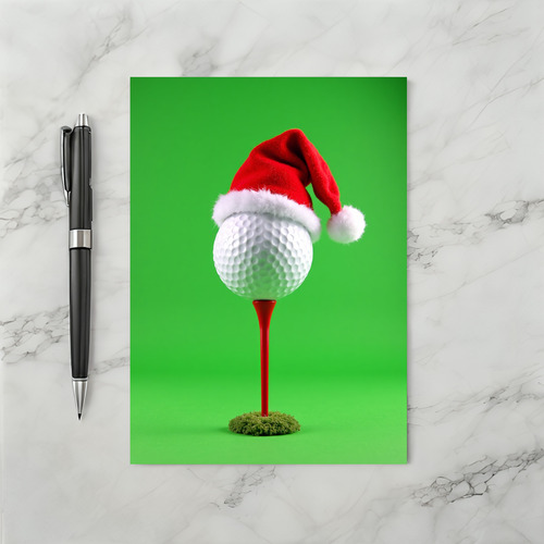 Santa Golf Ball Holiday Card