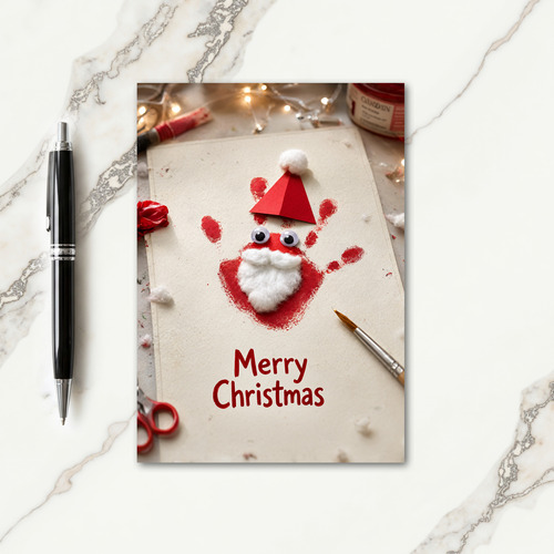 Santa Handprint Card