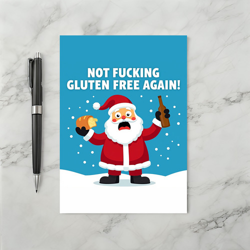 Santa Not Gluten Free Again Funny Adult Card