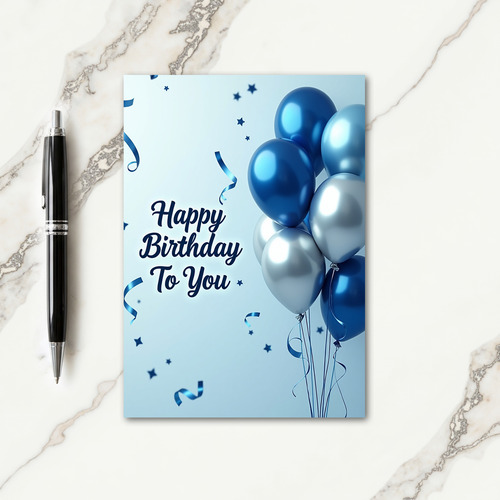 Sapphire Balloon Birthday Card