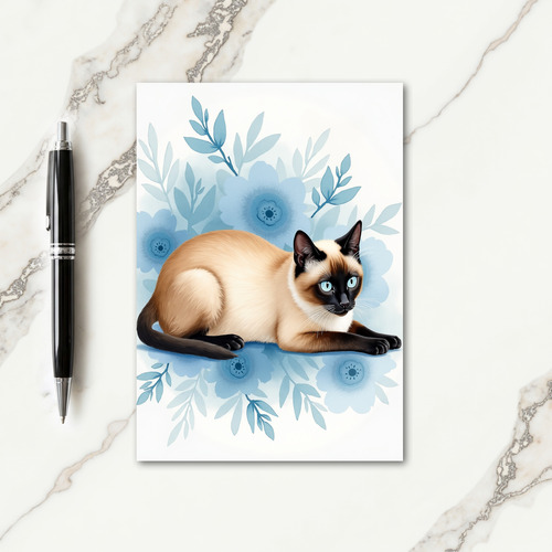 Sapphire Cat Floral Mothers Day Card