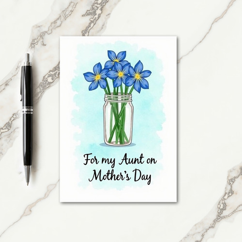 Sapphire Floral Aunts Mothers Day Card