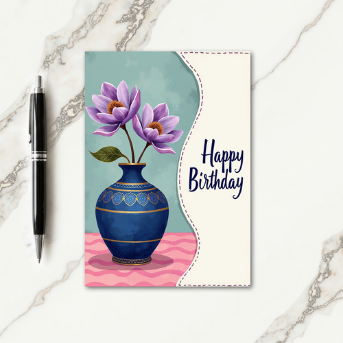 Sapphire Floral Birthday Card
