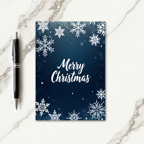 Sapphire Snow Christmas Card thumbnail