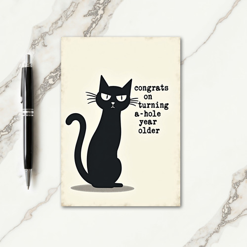 Sarcastic Cat Birthday Card