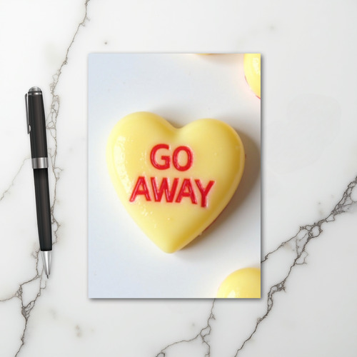 Sarcastic Go Away Heart Card