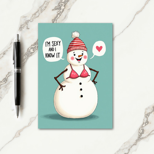 Sassy Snowman Christmas Card