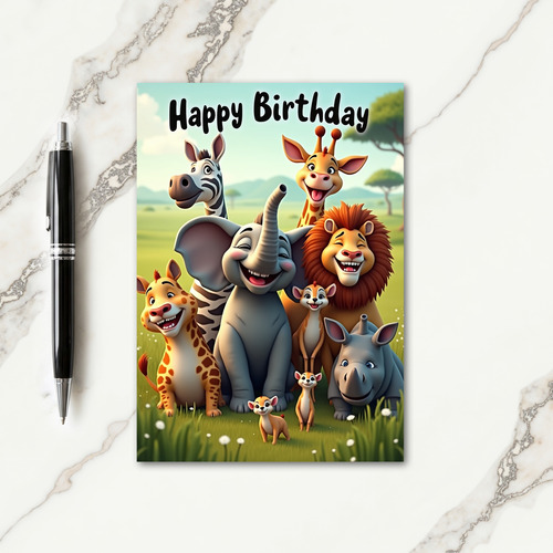 Savanna Friends Birthday Card