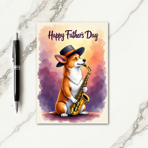 Saxophone Fathers Day Scene Card