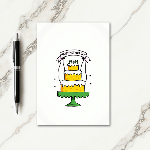 Scalloped Mothers Day Cake Card