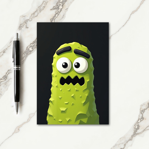 Scared Green Creature Card