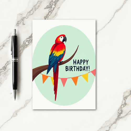 Scarlet Bird Birthday Card