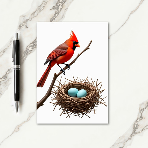 Scarlet Bird Mothers Day Card