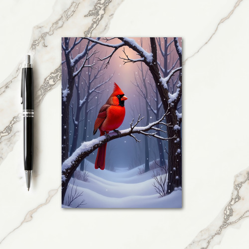 Scarlet Bird Winter Card