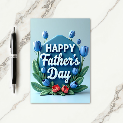 Scarlet Blooms Fathers Day Card