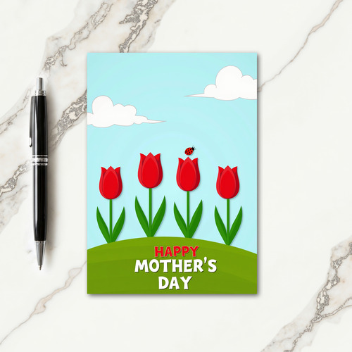 Scarlet Blossom Mothers Day Card