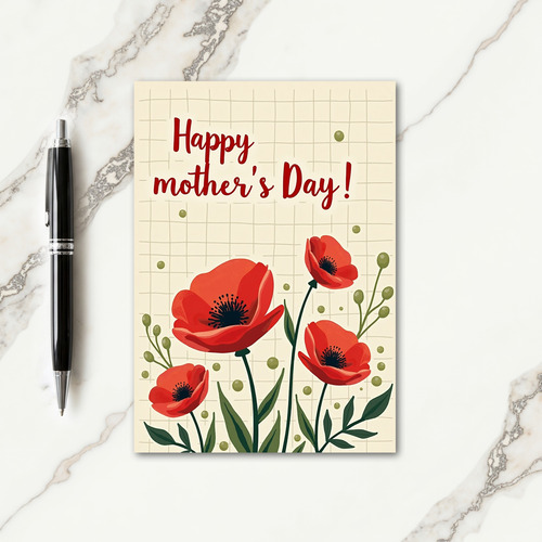 Scarlet Blossoms Mothers Day Card