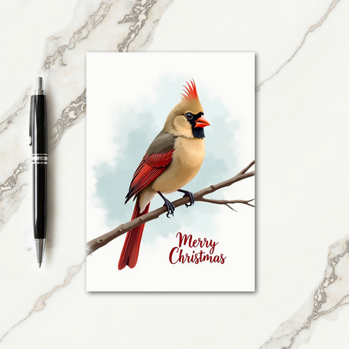 Scarlet Crest Christmas Card