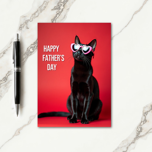 Scarlet Feline Fathers Day Card