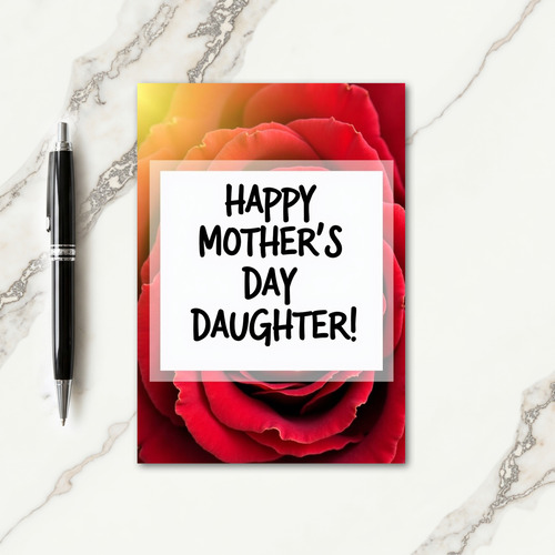 Scarlet Floral Daughter Day Card