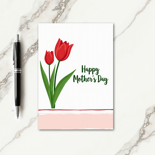 Scarlet Floral Family Card