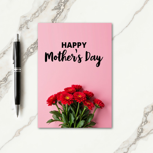 Scarlet Floral Mothers Day Card