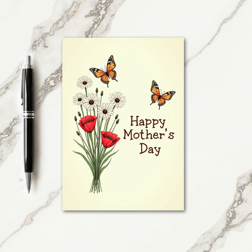 Scarlet Flower Mothers Day Card