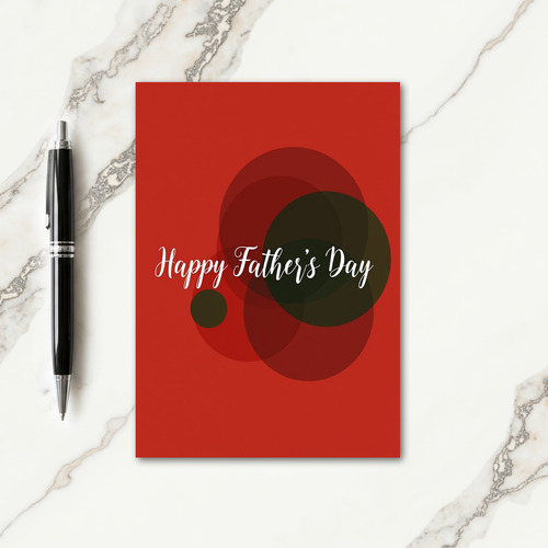 Scarlet Geometric Fathers Day Card