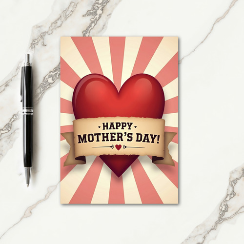 Scarlet Heart Sweet Mothers Day Card