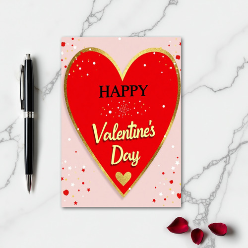 Scarlet Heart Valentines Day Card