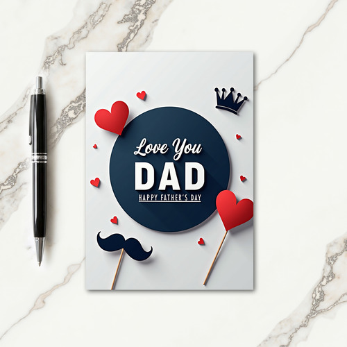 Scarlet Hearts Fathers Day Card