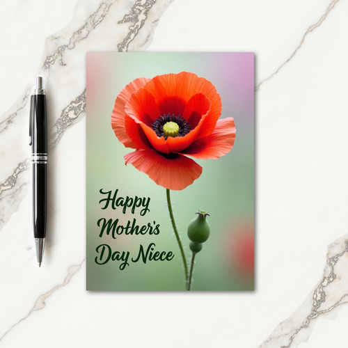 Scarlet Poppy Mothers Day Card