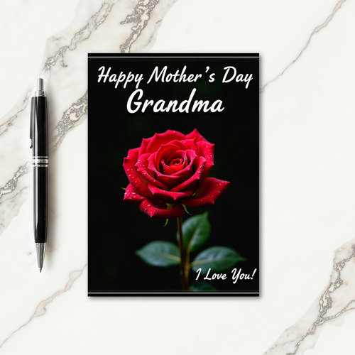 Scarlet Rose Sweet Mothers Day Card