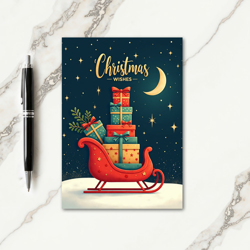 Scarlet Sleigh Gifts Christmas Card