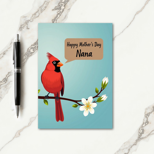 Scarlet Songbird Mothers Day Card