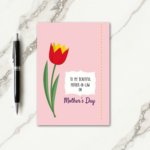 Scarlet Tulip Mothers Day Card