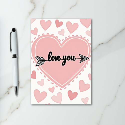 Scattered Hearts Love You Card