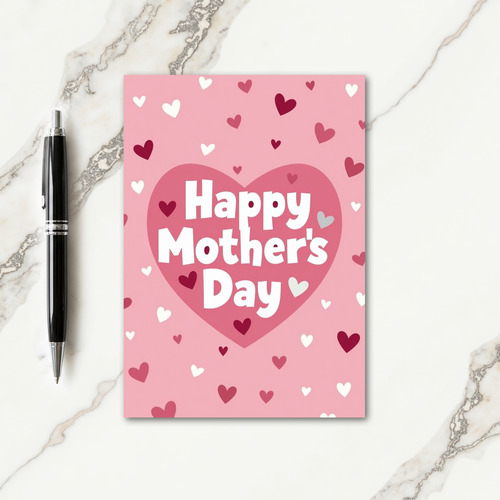 Scattered Hearts Mothers Day Card
