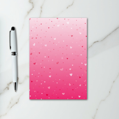 Scattered Pink Love Hearts Card