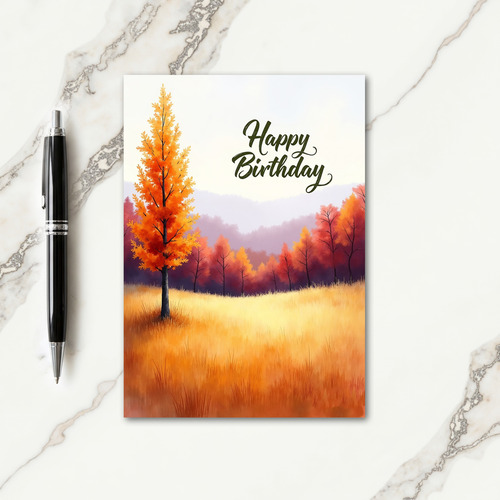 Scenic Autumn Birthday Card