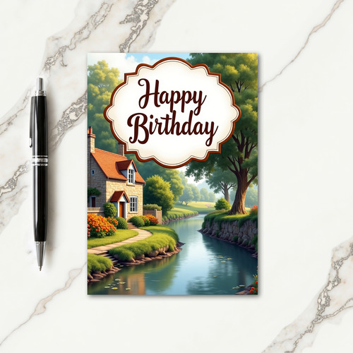 Scenic Cottage Birthday Card